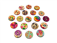 Load image into Gallery viewer, 50 x 20mm Round Retro Print Buttons