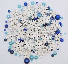 Load image into Gallery viewer, Mixed Size Wooden Snowflake Buttons and Flat Back Pearls